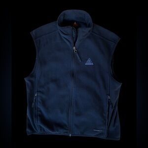 Nike ACG Triangle Logo Therma Fit Full Zip Vest Fleece Y2K Black Sz. Large